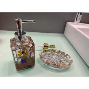 Distributeur automatique de savon moussant et liquide vaisselle de luxe, motif floral coquillage, pour hôtels et cuisines, type pompe - Product Image 6