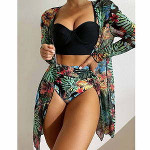 Traje de baño de 3 piezas para mujer de nuevo diseño de alta calidad y color sólido para mujer Traje de baño sexy de calidad para mujer - Product Image 6