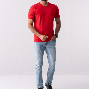 Sérigraphie personnalisée de haute qualité T-shirt à col rond court T-shirt vierge 100% coton T-shirt uni pour hommes - Product Image 2