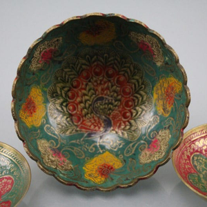 ชุดชามเคลือบทองเหลืองสำหรับเสิร์ฟชิ้นดีไซน์อินเดีย - Product Image 2