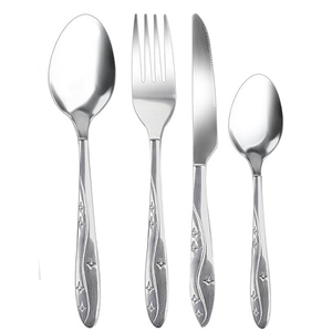 Fabricant indien fourniture conception personnalisée couverts en acier inoxydable plaqué argent couverts couteau fourchettes cuillères ensemble pour les mariages - Product Image 1