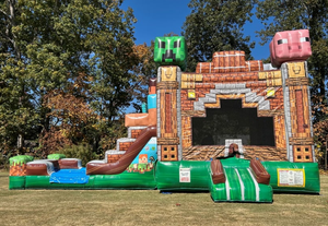 Combo château gonflable <span class=keywords><strong>Minecraft</strong></span>, château gonflable commercial avec toboggan pour enfants - Product Image 3