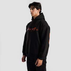 Sudadera con Capucha en Negro, 100% Algodón, Tejido French Terry, Talla XXS, Etiqueta Personalizada, Bordado 3D, Tejido de Ganchillo, Serigrafía - Product Image 3
