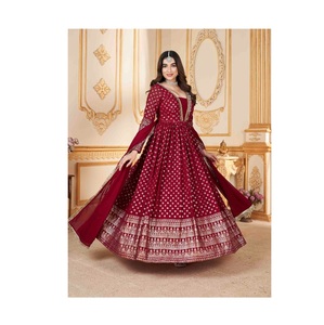 Nuevo vestido de cuerpo entero cosido con estampado de lámina exclusivo con colección Dupatta para ropa de fiesta de mujer de exportación de India - Product Image 1