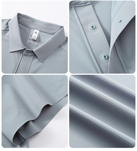 เสื้อโปโลผู้ชายกลางแจ้งฤดูร้อนเสื้อโปโลผ้าไนลอนสแปนเด็กซ์แฟชั่นผ้าสัมผัสสุดเท่สำหรับผู้ชาย - Product Image 2