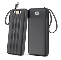 Banco de Energía de Alta Capacidad para Camping, con Pantalla LED Digital, Asa de Transporte, Carga Rápida, 30000 mAh, con Cable