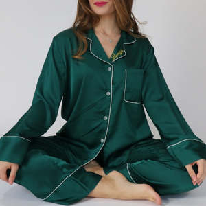 Lumija Maillots de bain Pantalon en satin de soie pour femme vert forêt élégant et luxueux Taille 8 à la mode et chic - Product Image 4