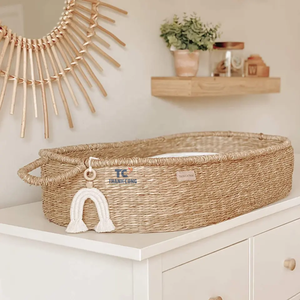 ตะกร้าหญ้าทะเลธรรมชาติสำหรับทารกตะกร้าเก็บหญ้าทะเล2023สำหรับทารกทำจากเวียดนาม - Product Image 5