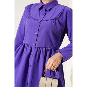 เสื้อ/เสื้อลูกไม้ด้านหน้าสีม่วงของผู้หญิง - Product Image 4