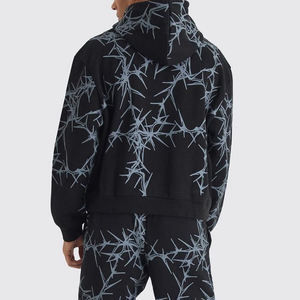 Sudadera con capucha de gran tamaño con logotipo personalizado para hombre, ropa de calle de alta calidad, sudaderas con capucha estampadas de gran tamaño para hombre - Product Image 2