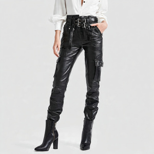 Baggy Women Leather <b>Trouser</b> Pants Streetwear Sheep Skin <b>Winter</b> Wear Leather Pant Ladies Outwear PU Leather <b>Trouser</b> - Product Image 6