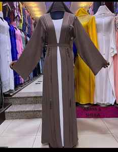 ดูไบกางเกงขายาวอิสลามสีดำแบบดั้งเดิมของผู้หญิงคาฟทานอาบายาทำด้วยมือสำหรับผู้หญิงมุสลิมดีไซน์สำหรับผู้ใหญ่ - Product Image 1
