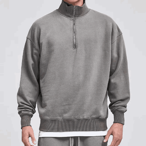 2025 nouvelle mode Logo personnalisé quart zip veste pour hommes coton polaire tissu fait thermique quart zip veste pour hommes - Product Image 4