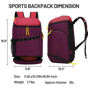 Cesta de balón de fútbol, mochilas para balón de fútbol, bolsa de fútbol, béisbol, voleibol, con compartimento para ordenador portátil, mochila - Product Image 6