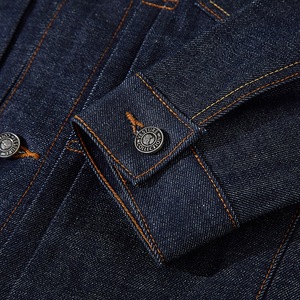 Chaqueta vaquera de trabajo con orillo rojo original para hombre, Estilo Vintage informal americano con tacto japonés, abrigo azul oscuro para hombre - Product Image 4