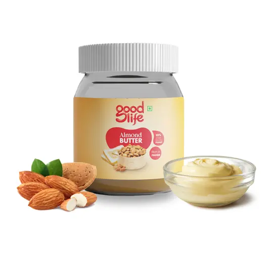 Wholesale Premium Quality Smooth Almond Butter Packed Into 340g Glass Jar Organic and Healthy Indian Manufacturer