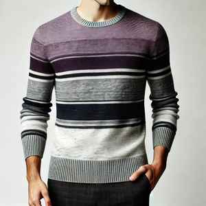 Pulls pour hommes sur mesure OEM & ODM, tricot jacquard à motif de dessin animé, pull en maille tendance, col rond, coton noir, pull personnalisé - Product Image 4