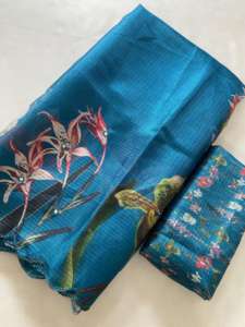 Calidad de exportación indio elegante diseñador de Bollywood bordado lámina impresa Kota Chex Sari último exclusivo Sari étnico ropa de fiesta - Product Image 4