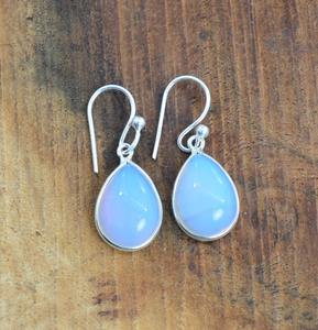 Joyería de piedras preciosas de opalita lechosa para mujer, pendientes de estilo bohemio de plata, joyería de plata de ley 925, pendientes hechos a mano de tendencia, regalo - Product Image 5