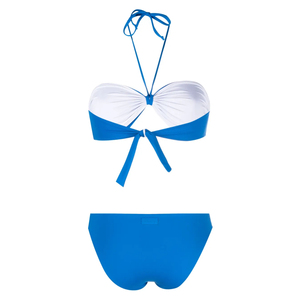 เซ็ตบิกินี่แบบเกาะอก2ชิ้นโลโก้ด้านหน้ากำหนดเองชุดว่ายน้ำบริการ OEM ป้องกันแบคทีเรียและระบายอากาศ - Product Image 5