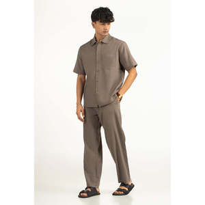 Camisa de Popelina para Hombre, Corte Regular, MN-WCOD-SS26-003, 72% Algodón, 28% Lino, Casual, Verano, con Cordón Elástico, Cómoda y Elegante - Product Image 6