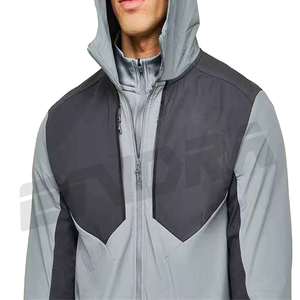 Chándal para hombre gris y negro con capucha con cremallera completa y joggers diseño de ajuste personalizado perfecto para gimnasio streetwear entrenamiento casual - Product Image 2