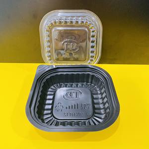 Récipient alimentaire jetable de bonne qualité avec couvercle 1 compartiments Boîtes à lunch à emporter en plastique noir PP PET Top Products 2025 - Product Image 4