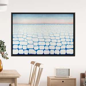 Tableau mural sur toile à motif de glace moderne : Impression abstraite hivernale pour décoration nordique, 1P : encadré noir - Product Image 1