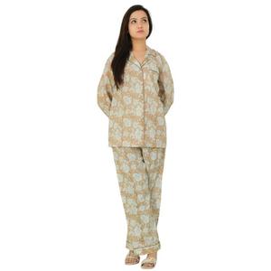 Conjunto de PJ Floral de algodón para mujer, ropa de descanso ligera para otoño, ropa informal, regalo de dama de honor, pantalones de gasa, camisa de dormir de verano - Product Image 4