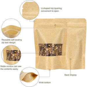 ถุงซิปล็อคกระดาษคราฟท์ขนาด7x10นิ้วถุงซิปล็อคใสเปิดปิดได้ถุงเก็บอาหารเป็นมิตรต่อสิ่งแวดล้อม - Product Image 5