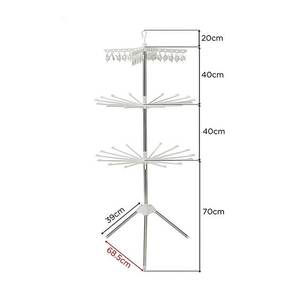 Tendedero Plegable Grande Myrva de Acero Inoxidable, Tendedero Vertical de Tres Niveles para Balcón y Almacenamiento de Ropa - Product Image 4