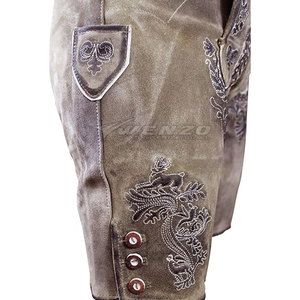 Pantalones Cortos Bávaros de Cuero Hechos a Medida para Hombre, Casuales, de Cintura Media, Color Sólido, Secado Rápido y Transpirables - Product Image 3