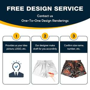 Shorts de sport en toile personnalisés de haute qualité pour hommes, avec cordon de serrage, imprimés par sublimation, longueur genou, pour Muay Thai - Product Image 3