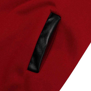 High Quality <b>Leather</b> Lettermen <b>Jacket</b> Stand Collar Front Logo Custom Logo Soft Lining <b>Winter</b> Casual Street Fashion - Product Image 6