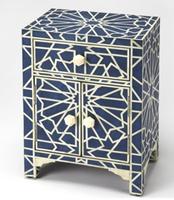 Prix d'usine indien Incrustation d'os Meubles Marrakech Incrustation d'os bleu Table de chevet Hôtel Chambre Table d'appoint vente en gros Meilleur prix