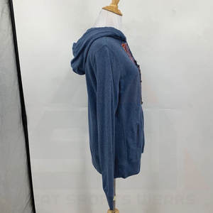 Sudadera con Capucha Premium Casual para Mujer, con Bordado 3D, Cierre Completo, Patrón Geométrico, Cordones con Borlas, Corte Holgado, Colorida - Product Image 5