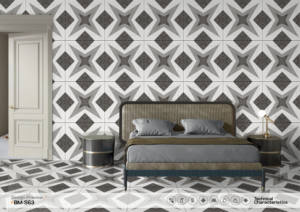 Azulejos de Cerámica Vitrificada de Porcelana de 600x600 mm BM S63 - Acabado Brillante, Diseño Italiano Book Match, Azulejos de 60x60 cm para Interiores Modernos - Product Image 3