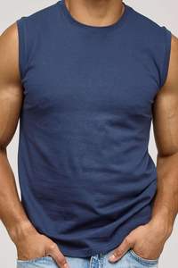 Débardeur décontracté pour homme, col rond classique, en coton, confortable pour tous les jours, idéal pour l'été, vente en gros à prix réduit - Product Image 2