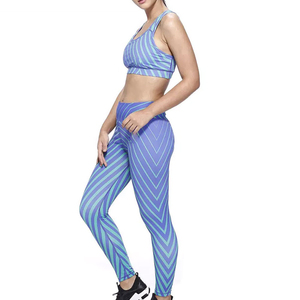 Vente en gros de vêtements de yoga, robes décontractées de gym fitness pour femmes, ensembles de fitness 2 pièces, soutien-gorge de sport imprimé par sublimation, ensemble de yoga legging - Product Image 3