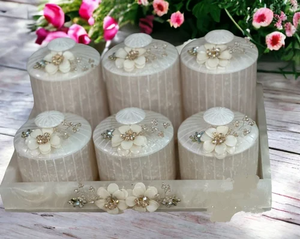 Pot en résine Travail manuel sur pot Snacks Plateau de service Forme Circulaire Pot en résine blanche Plateau de service pour la maison - Product Image 4