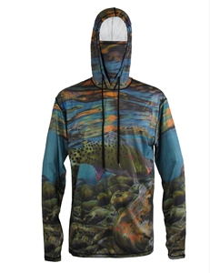 Breathable <b>Fishing</b> Hoodie for Men with Hood and Built-in <b>Mask</b> Anti-UV Long Sleeve Shirt for Tournaments or Weekend Trips - Product Image 3