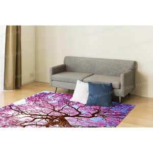 Alfombra con estampado de paisaje de árboles, fácil de limpiar, para pasillo, comedor, alfombra fina no tejida - Product Image 2