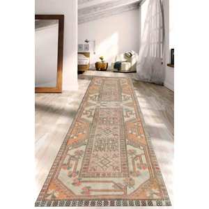 Alfombra Anatolia de Tonos Suaves Geométricos: Patrón Kilim, Decoración Rústica, Alfombra Suave con Pelo Largo - Product Image 4