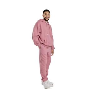 Pantalon de survêtement à capuche Ensemble de survêtements décontractés en polaire de qualité supérieure pour homme en rose orchidée avec poches et intérieur brossé doux - Product Image 3