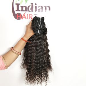 Extensions de cheveux humains vierges indiens 100% naturels non traités, boucles lâches, vague profonde, noir, non traités, tissage brut - Product Image 4