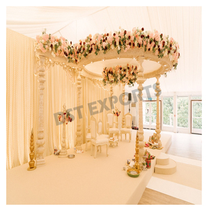 ฉากหลังงานแต่งงานแบบอินเดียที่งดงามสง่างามสำหรับงานแต่งงานแบบกูจาราติ  ฉากหลังงานแต่งงานที่มีสไตล์  งานแต่งงานแบบราชวงศ์  งานแต่งงานแบบดั้งเดิม  วัสดุไฟเบอร์  สวยงามทันสมัย  สหรัฐอเมริกา - Product Image 4