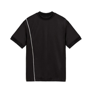 เสื้อยืด100% บ็อกซี่ฟิตสีดำสำหรับผู้ชายเสื้อยืดทรงหลวมมีท่อด้านข้างสีขาวเสื้อยืด230ธรรมดาทรงหลวมแบบลำลอง - Product Image 1