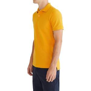 Summer Half Sleeve for <b>Polo</b> <b>Shirts</b> Custom Design <b>Yellow</b> 100% Cotton Lightweight Breathable Solid Pattern Knitted <b>Polo</b> <b>Shirts</b> - Product Image 3