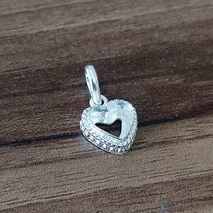 Colgante de Corazón de Plata de Ley 925 Maciza 2026, Cuentas de Bisel para Joyería DIY, Suministros en Blanco para Fabricación de Joyería, Dijes al por Mayor de 10x10mm - Product Image 4