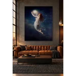 Fida Schweninger Femme portant une lumière dans le ciel nocturne, impression sur toile - Product Image 5